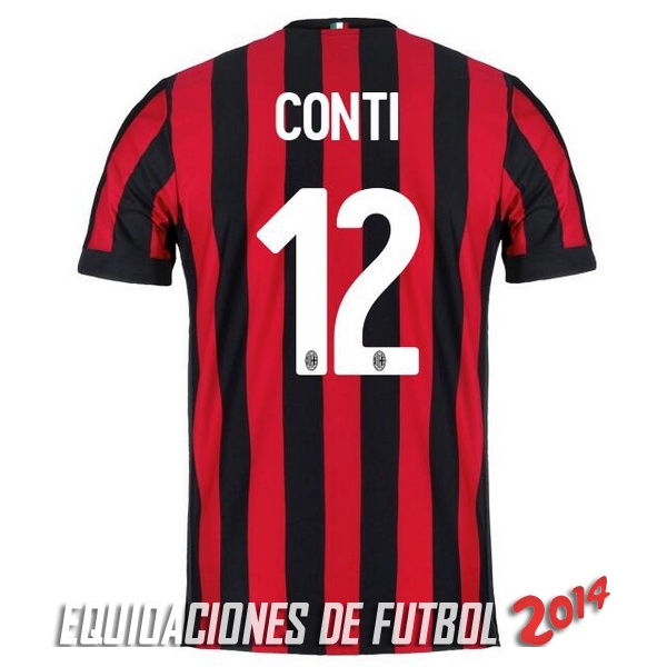 Conti de Camiseta Del AC Milan Primera Equipacion 2017/2018