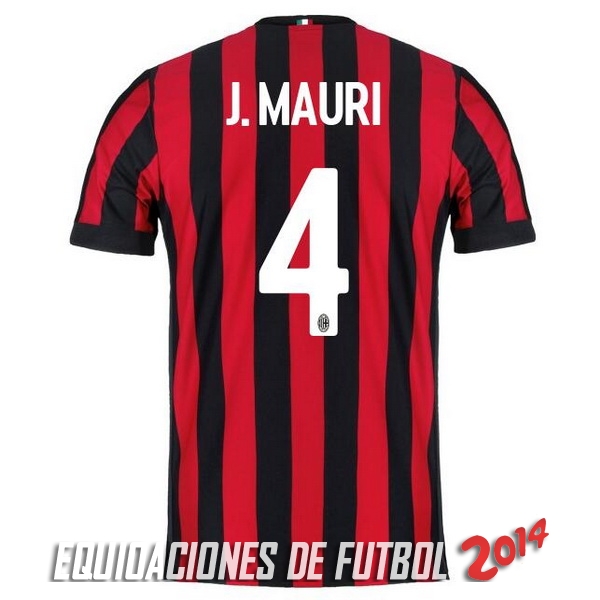 J.Mauri de Camiseta Del AC Milan Primera Equipacion 2017/2018