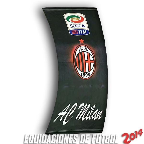 Futbol Bandera de AC Milan 2018 Negro