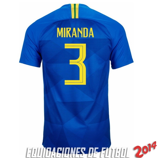 Miranda Camiseta De Brasil de la Seleccion Segunda 2018