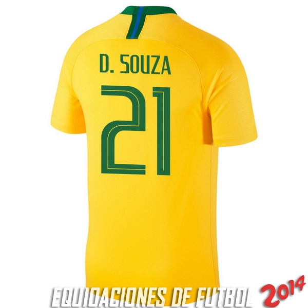 D.Souza Camiseta De Brasil de la Seleccion Primera 2018