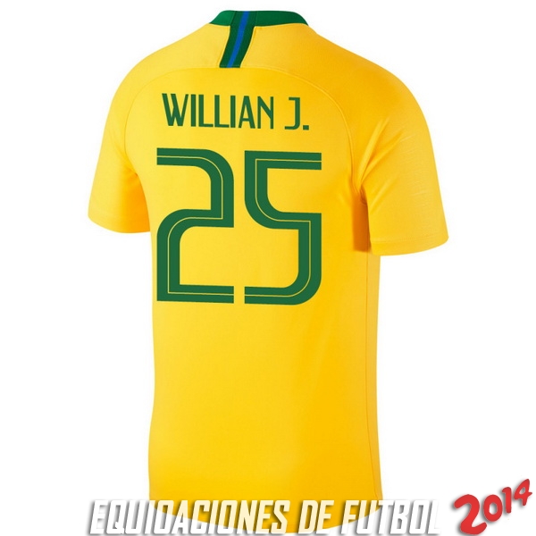 Willian J. Camiseta De Brasil de la Seleccion Primera 2018