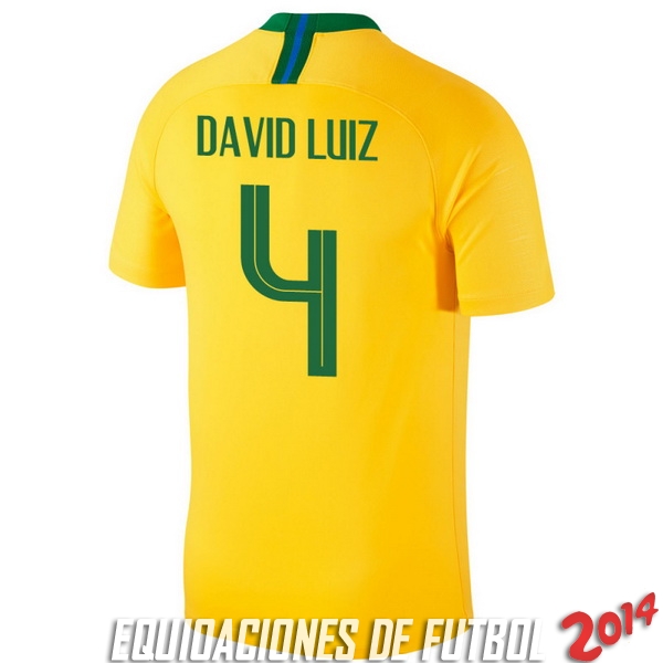 David Luiz Camiseta De Brasil de la Seleccion Primera 2018