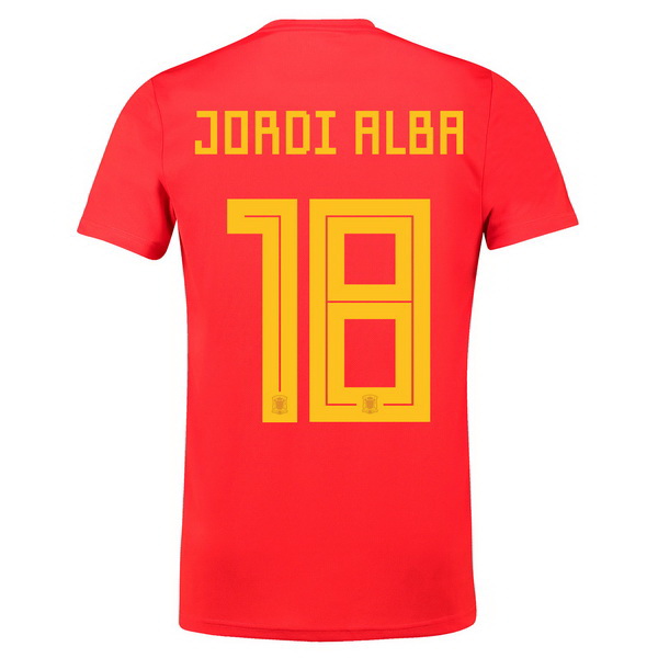 Jordi Alba Camiseta De Espana de la Seleccion Primera 2018