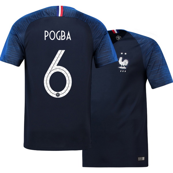 Pogba Championne du Monde Camiseta De Francia de la Seleccion Primera 2018 Dos estrellas