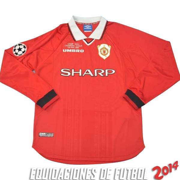 Retro Camiseta De Manchester United de la Seleccion Primera Manga Larga 1998-1999