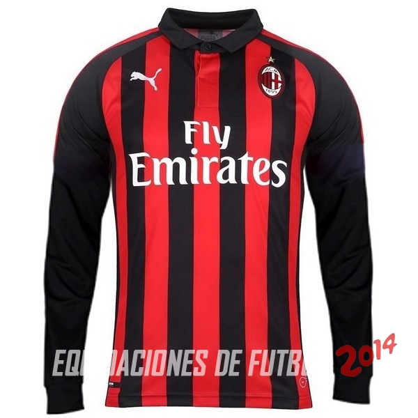 Camiseta Del AC Milan Manga Larga Primera 2018/2019