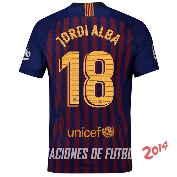 NO.18 Jordi Alba de Camiseta Del Barcelona Primera Equipacion 2018/2019