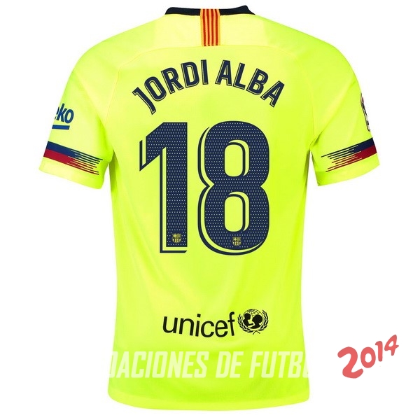 NO.18 Jordi Alba de Camiseta Del Barcelona Segunda Equipacion 2018/2019