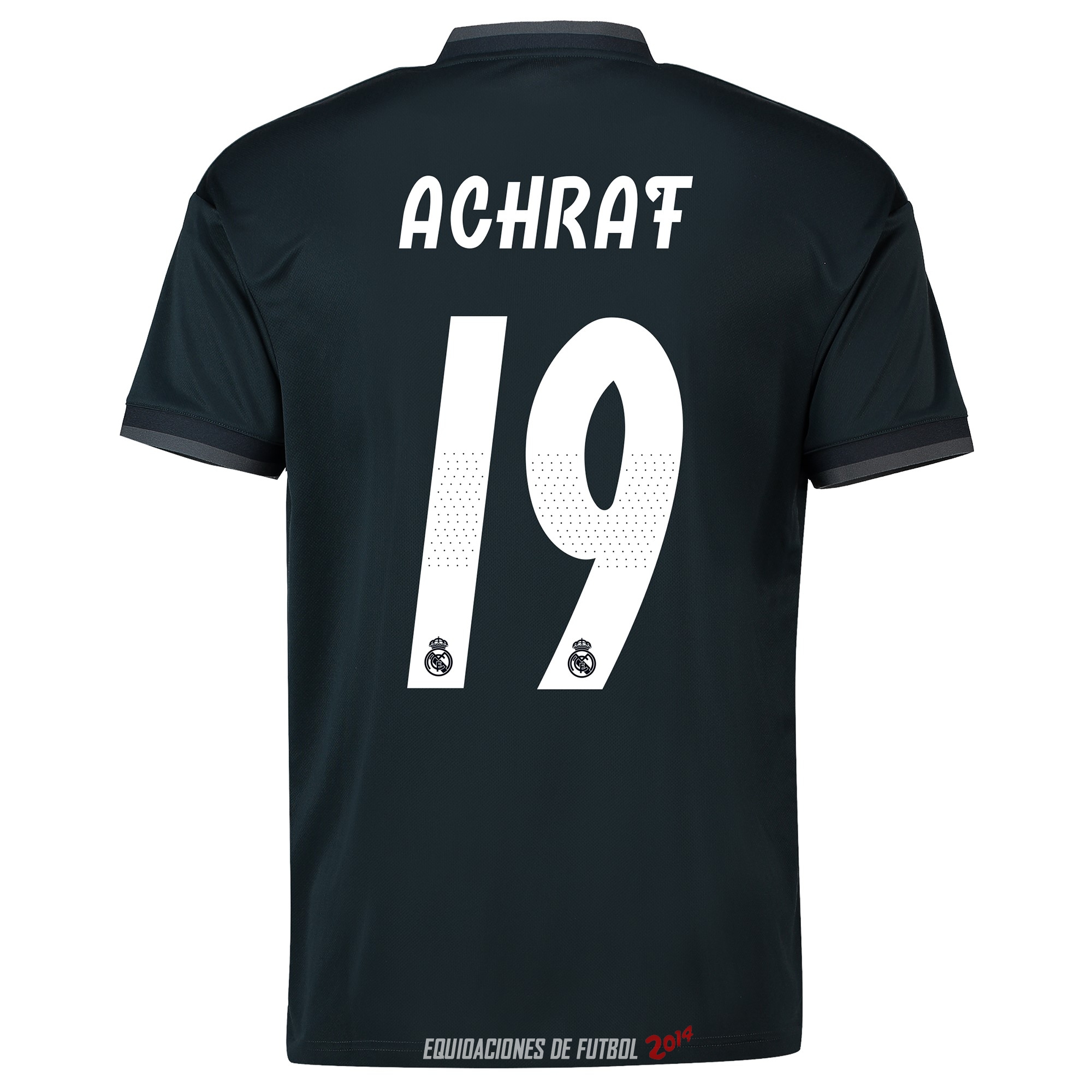 NO.19 Achraf de Camiseta Del Real Madrid Segunda Equipacion 2018/2019 NO.19 Achraf de Camiseta Del Real Madrid Segunda Equipacion 2018/2019