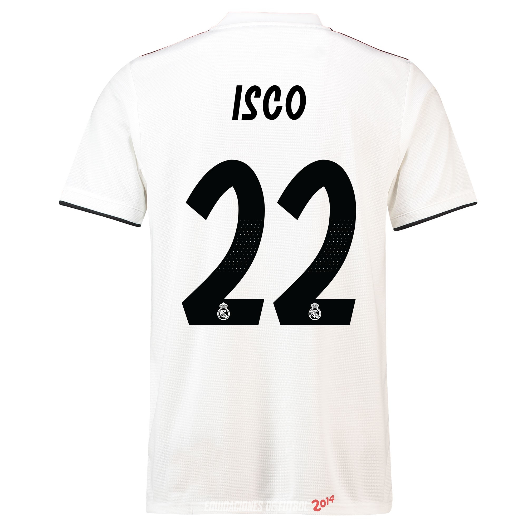 NO.22 Isco de Camiseta Del Real Madrid Primera Equipacion 2018/2019 NO.22 Isco de Camiseta Del Real Madrid Primera Equipacion 2018/2019