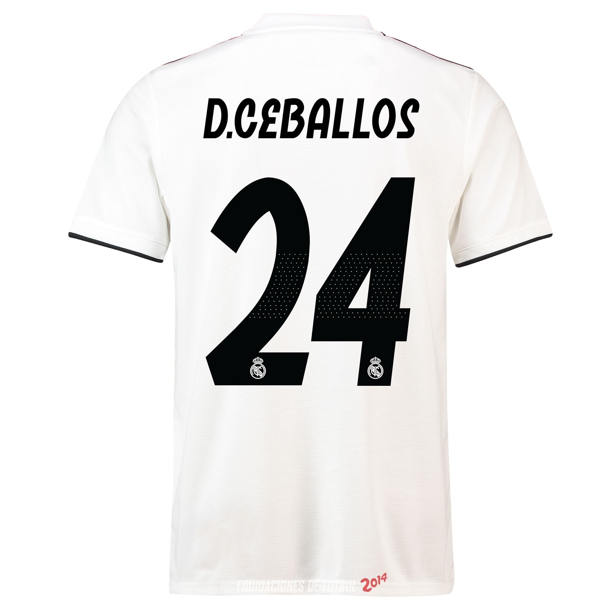 NO.24 D.Ceballos de Camiseta Del Real Madrid Primera Equipacion 2018/2019 NO.24 D.Ceballos de Camiseta Del Real Madrid Primera Equipacion 2018/2019