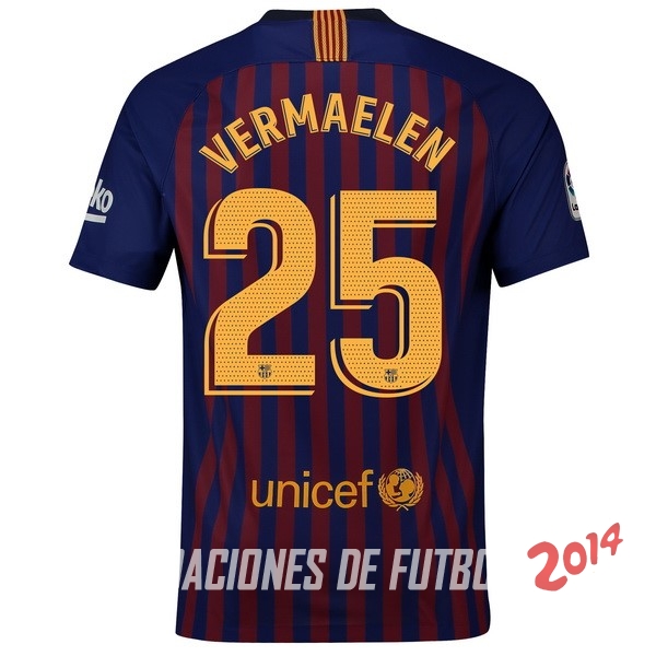 NO.25 Vermaelen de Camiseta Del Barcelona Primera Equipacion 2018/2019
