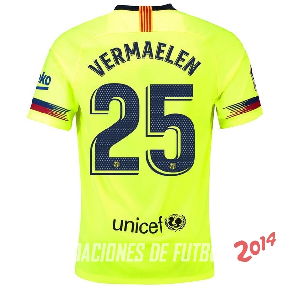NO.25 Vermaelen de Camiseta Del Barcelona Segunda Equipacion 2018/2019