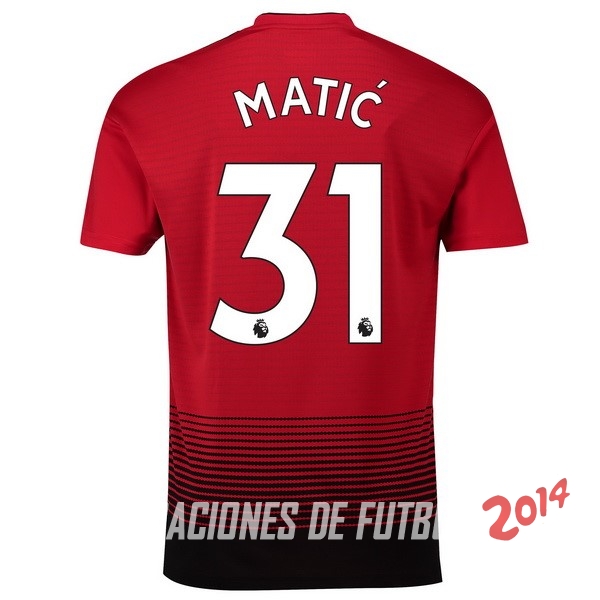 NO.31 Matic de Camiseta Del Manchester United Primera Equipacion 2018/2019