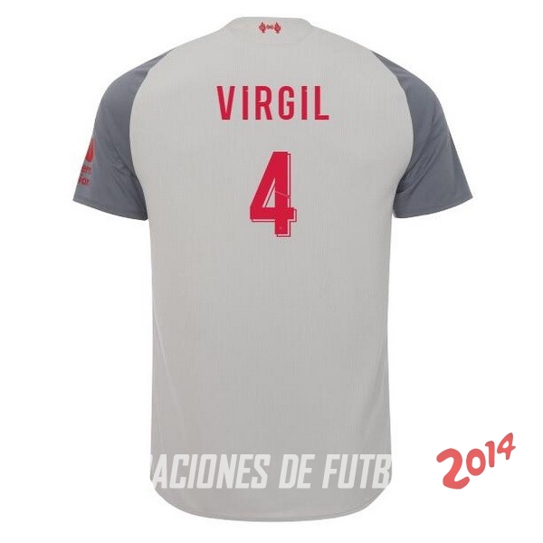 NO.4 Virgil de Camiseta Del Liverpool Tercera Equipacion 2018/2019