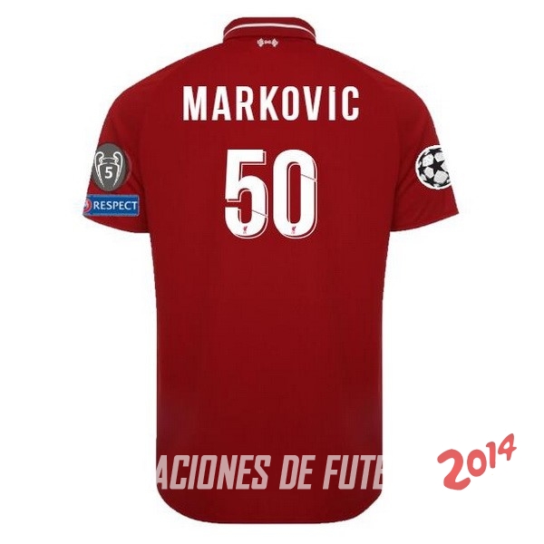 NO.50 Markovic de Camiseta Del Liverpool Primera Equipacion 2018/2019