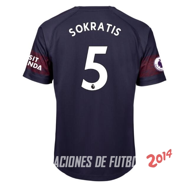 NO.5 Sokratis Segunda Camiseta Arsenal Segunda Equipacion 2018/2019