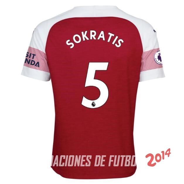 NO.5 Sokratis de Camiseta Del Arsenal Primera Equipacion 2018/2019