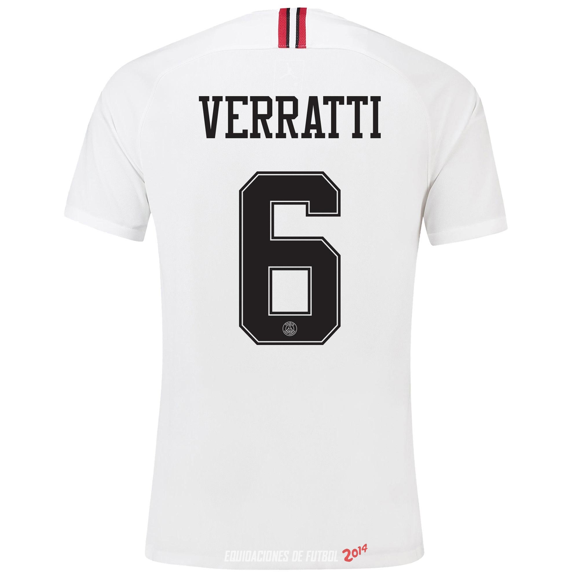 NO.6 Verratti de Camiseta Del Paris Saint Germain Tercera Segunda Equipacion 2018/2019