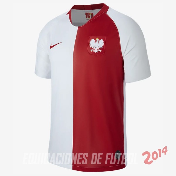 Camiseta De Polonia de la Seleccion Blanco Rojo 100th