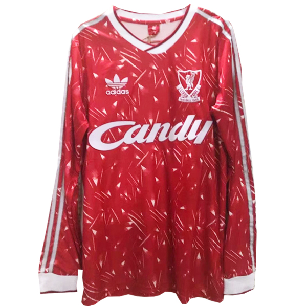 Retro Camiseta De Manga Larga Liverpool de la Seleccion Primera 1989/1991