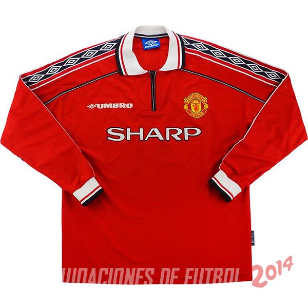 Retro Camiseta De Manchester United Manga Larga Primera 1998/1999
