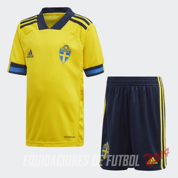 Camiseta Del Conjunto Completo Suecia Nino Primera Equipacion 2020