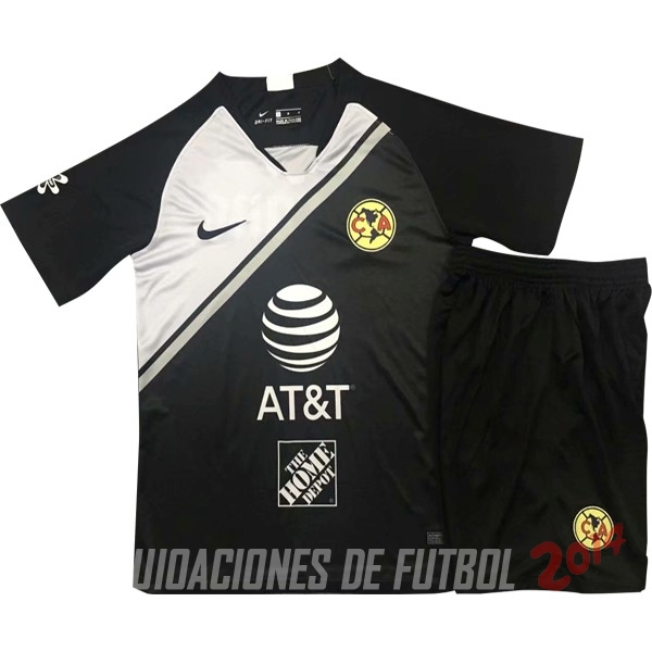Camiseta Del Conjunto Completo Club América Club América Nino Portero2018/2019 Negro