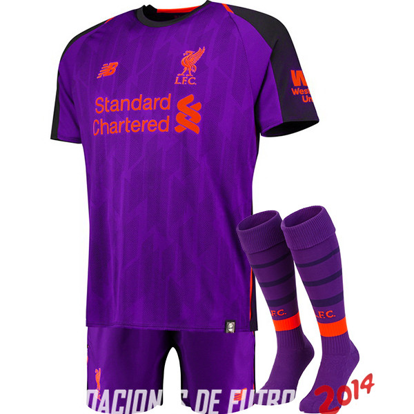 Camiseta （Pantalones+Calcetines）De Liverpool Segunda 2018/2019