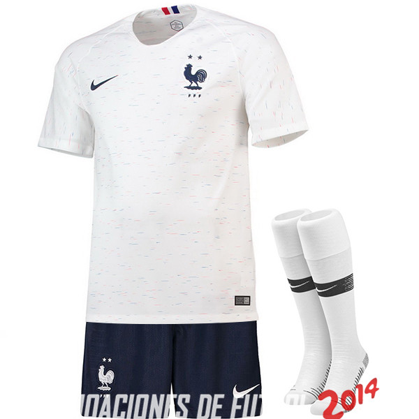 Camiseta （Pantalones+Calcetines）De Francia de la Seleccion Segunda 2018