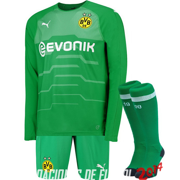 Camiseta （Pantalones+Calcetines）Borussia Dortmund Manga Larga Portero Segunda Equipacion 2018/2019