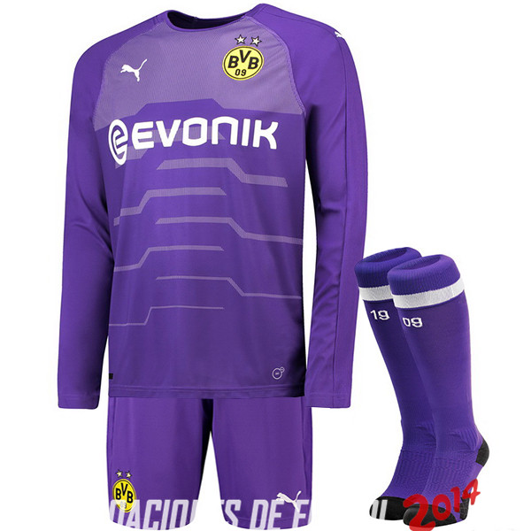Camiseta （Pantalones+Calcetines）Borussia Dortmund Manga Larga Portero Tercera Equipacion 2018/2019