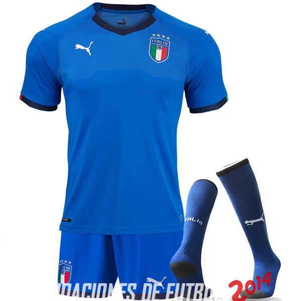 Camiseta （Pantalones+Calcetines）De Italia de la Seleccion Primera 2018