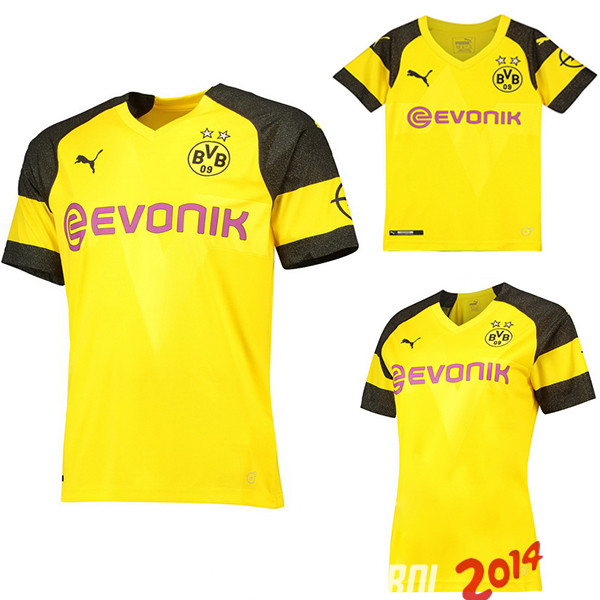 Camiseta （Mujer+Ninos）Borussia Dortmund Primera Equipacion 2018/2019