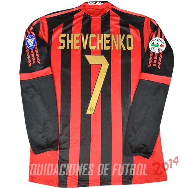 Shevchenko Retro Camiseta De AC Milan Manga Larga Primera 2005/2006 Shevchenko Retro Camiseta De AC Milan Manga Larga Primera 2005/2006
