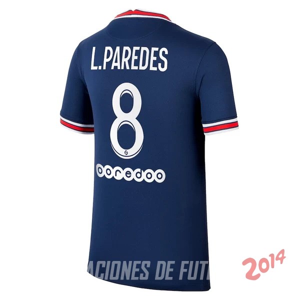 NO.8 Paredes de Camiseta Del Paris Saint Germain Primera Equipacion 2021/2022