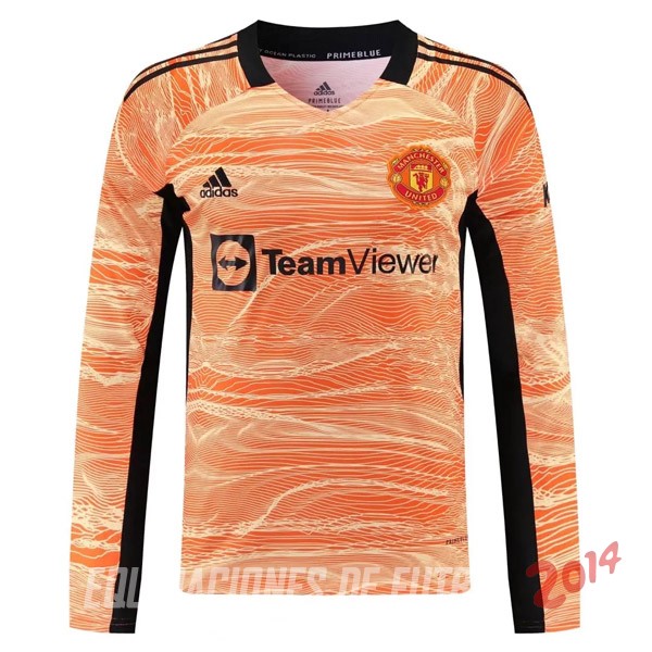 Camiseta Del Manchester United Manga Larga Portero 2021/2022 Naranja