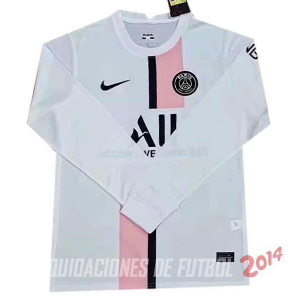 Camiseta Del Paris Saint Germain Manga Larga Primera 2021/2022 Blanco
