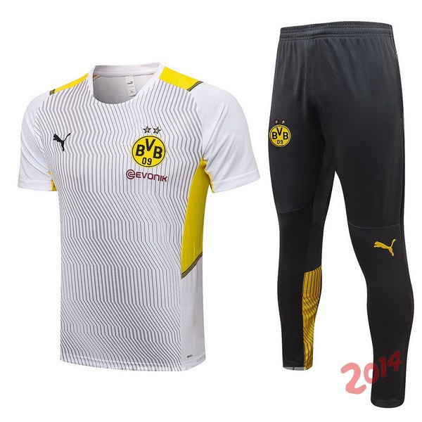 Entrenamiento Borussia Dortmund Conjunto Completo 2021/2022 Blanco Amarillo Gris