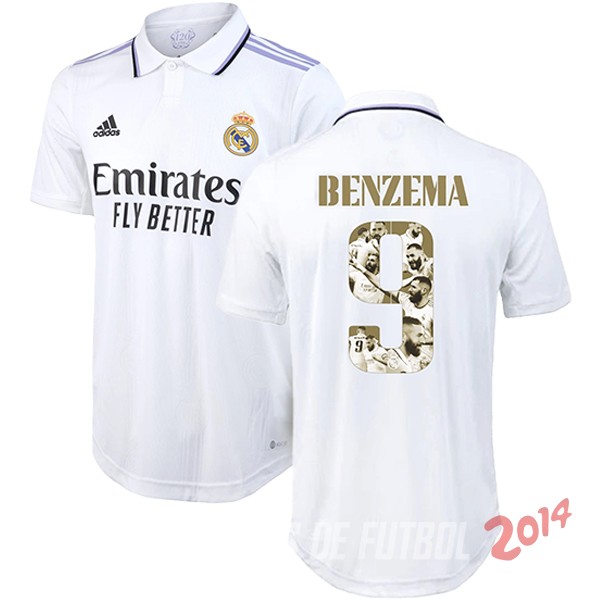 Tailandia NO.9 Benzema Camiseta Del Real Madrid Primera Jugadores 2022/2023 Blanco