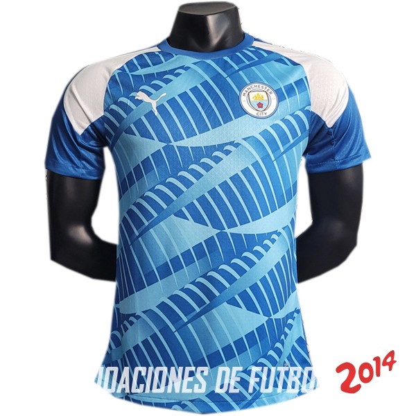 Tailandia Camiseta Del Manchester City Previo al partido Jugadores 2023/2024 Azul