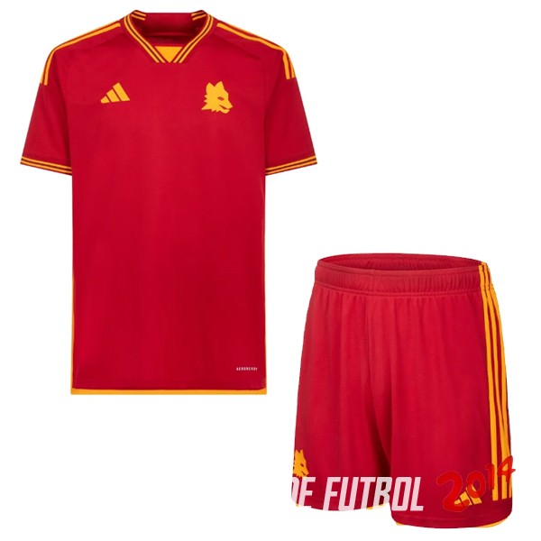 Camiseta Del Conjunto Completo AS Roma Ninos Primera 2023/2024