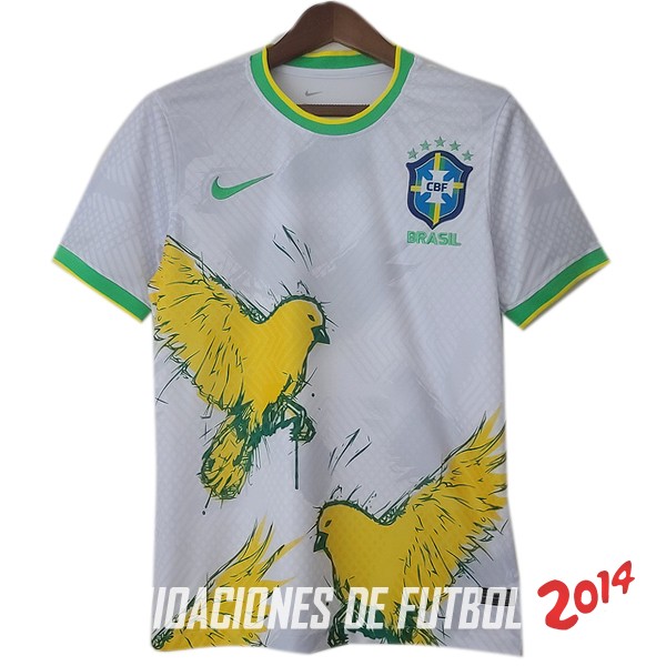 Tailandia Camiseta Del Brasil Especial Blanco Amarillo 2022