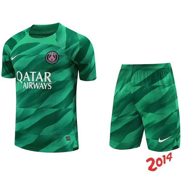Tailandia Camiseta Del Conjunto Completo Hombre Paris Saint Germain Portero 2023/2024 Verde