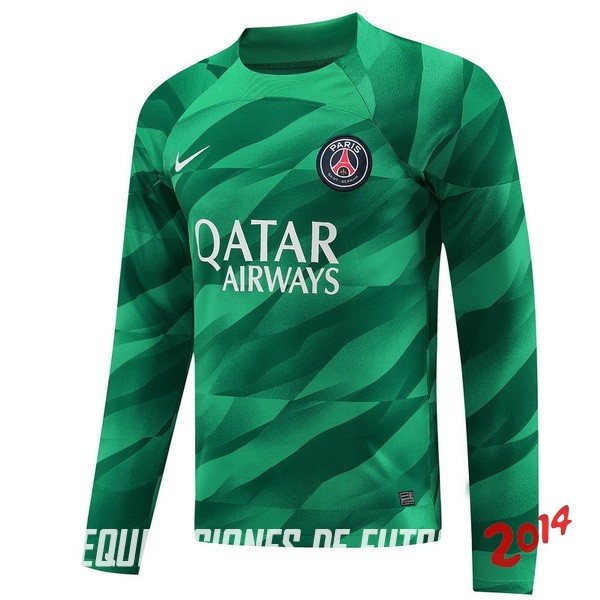 Tailandia Camiseta Del Paris Saint Germain Portero Manga Larga2023/2024 Verde