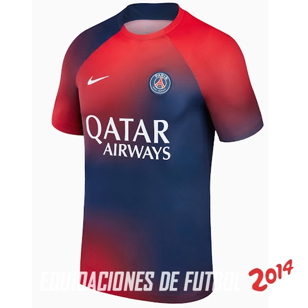 Tailandia Camiseta Del Paris Saint Germain Previo-al-partido Rojo-Azul 2023/2024