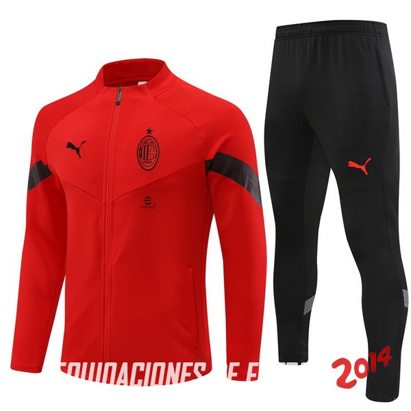Chandal Conjunto Completo Ninos AC Milan Rojo II Negro 2022-2023