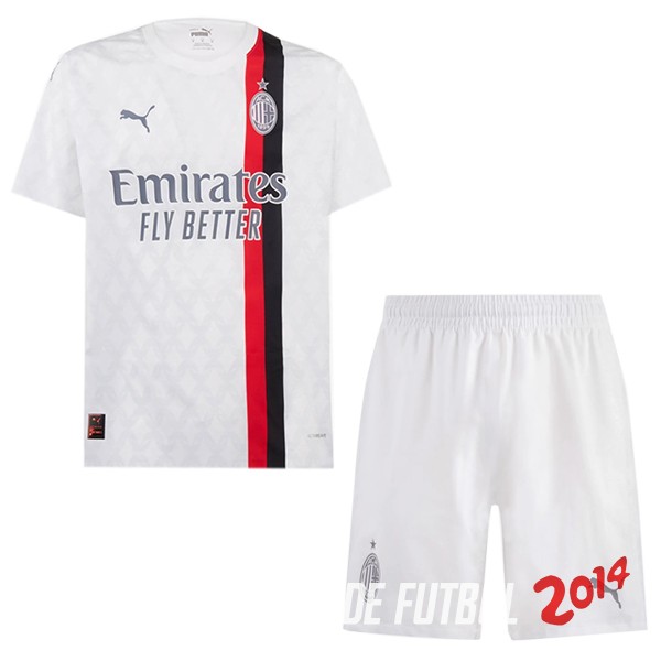 Camiseta Del Conjunto Completo Hombre AC Milan Segunda 2023/2024