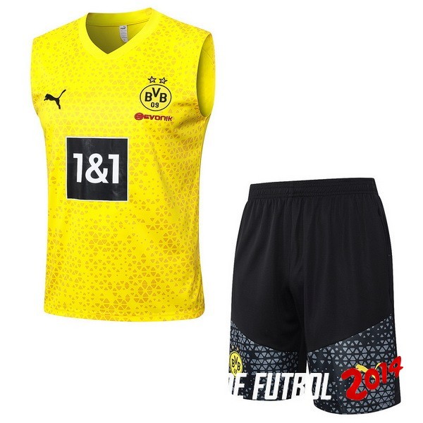 Entrenamiento Sin Mangas Conjunto Completo Borussia Dortmund 2023/2024 Amarillo Negro Gris